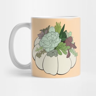 White Succulent Pumpkin Mug